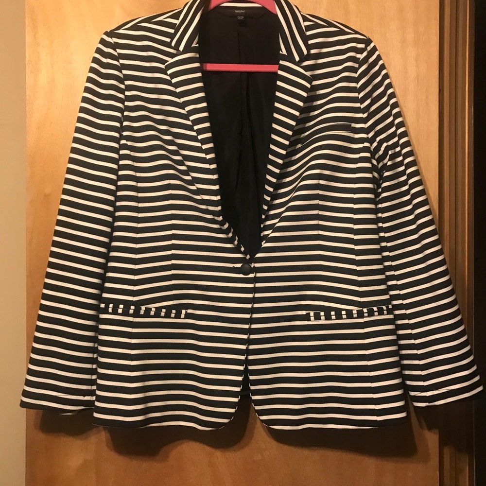 Black & White Striped Blazer
